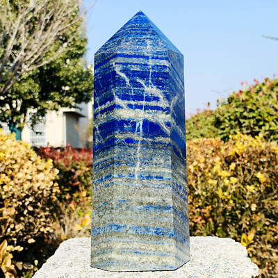 7.04LB Natural lapis lazuli Quartz Crystal Obelisk Wand Point Healing Stone