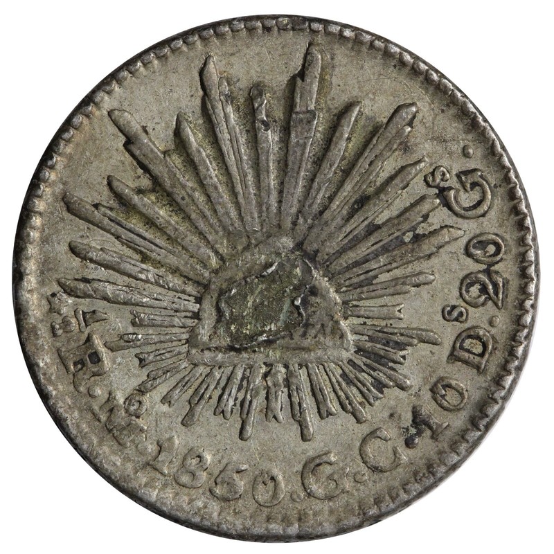 1850 Mo GC Mexico 1/2 Real Beautiful Silver Coin AU E742 GR | eBay
