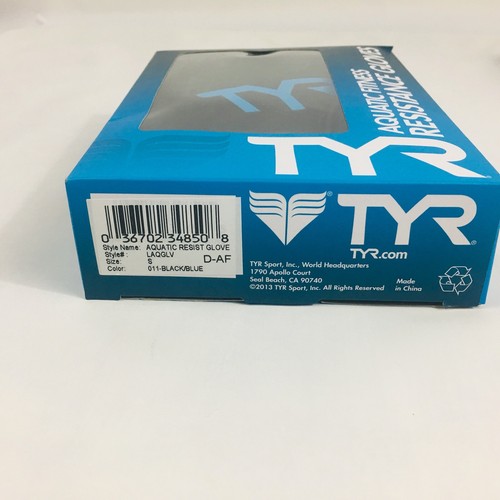 TYR Aquatic Fitness Resistance Gloves Size Small New Damaged Box