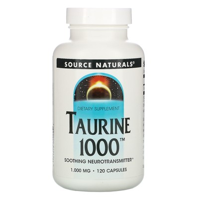 Source Naturals Таурин 1000 1 000 мг 120 капсул Без молочных продуктов, без яиц,