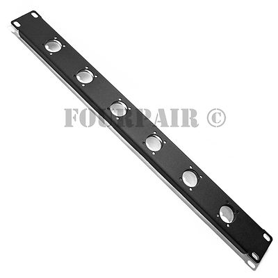6-Hole 1U Audio Rack Panel Chassis Mount for Neutrik D Size XLR 1/4'' TRS SPEAKON