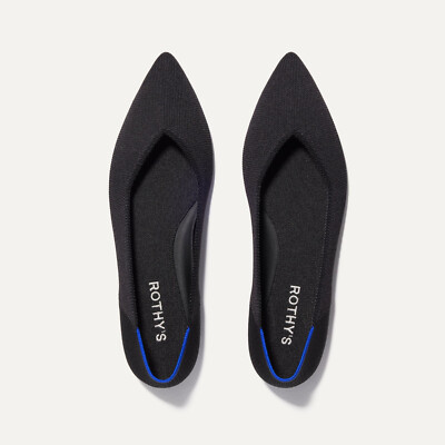 Rothy s Women s The Point II Flat In Black Size 8 - MSRP $159
