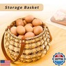 LGENHOOM Round Handwoven Water Hyacinth Egg Basket, Egg Collecting Basket, Storage Basket for Harvest, Garden, and Farmhouse Use