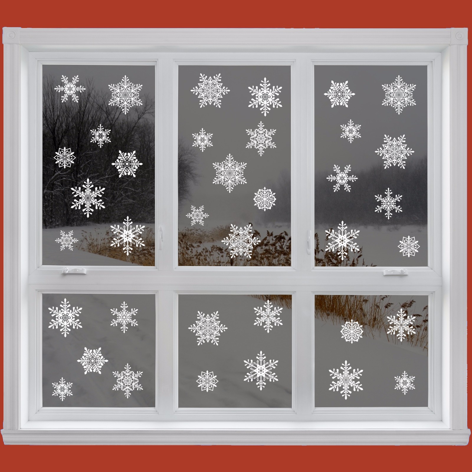42 Elegant Snowflake Window Clings Reusable Stickers Christmas