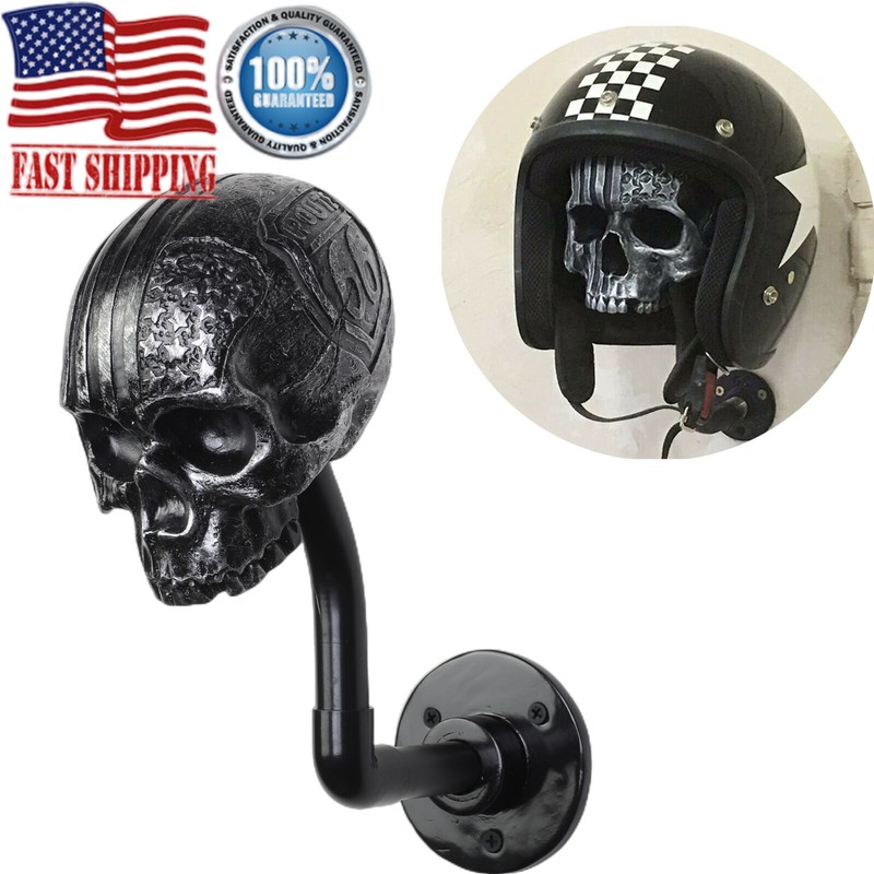 Motorcycle Helmet Rack Skull Helmet Holder Wall-mounted Helmet Stand For Coats