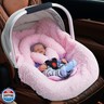 Winter Baby Car Seat Cover, Infant Car Seat Liner with Plush Fleece, Infant Insert for Baby Carseat, Warm Carseat Cover for Cold Weather, Baby Carrier Cover Liner Replacement for Newborn Shower Party