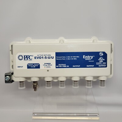 PPC Evolution EVO1-5-U/U Coax CATV 5 Port Amplifier Signal Splitter