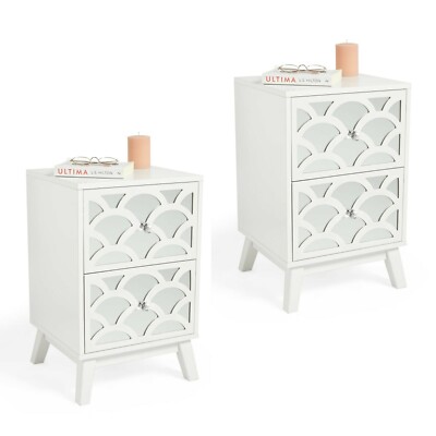 Set of two mirrored nightstands deals