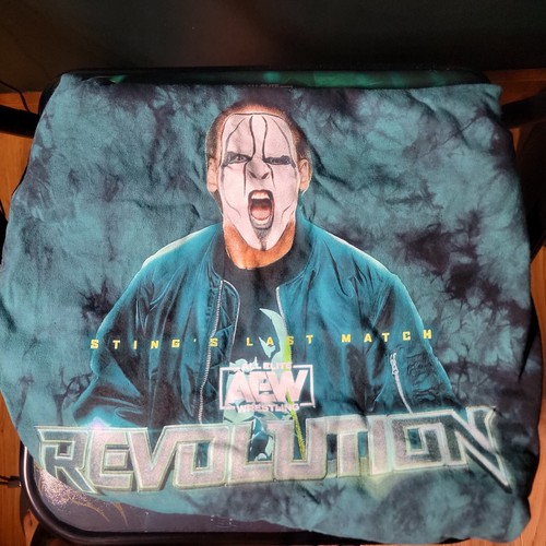 AEW Revolution I Was There T Shirt 2024 Sting Last Match XL