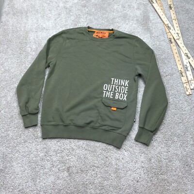 Bad Bear Sweatshirt Mens Medium Outdoor Crew Olive Green Adventure Cotton