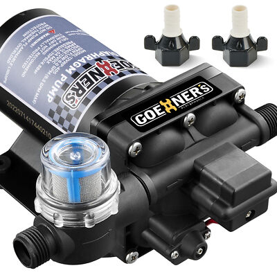 Upgraded Version RV Fresh Water Pump 12V DC 6GPM 70PSI Self-Priming For Yacht