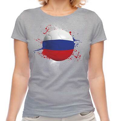 RUSSIA FOOTBALL LADIES T-SHIRT TEE TOP GIFT WORLD CUP SPORT