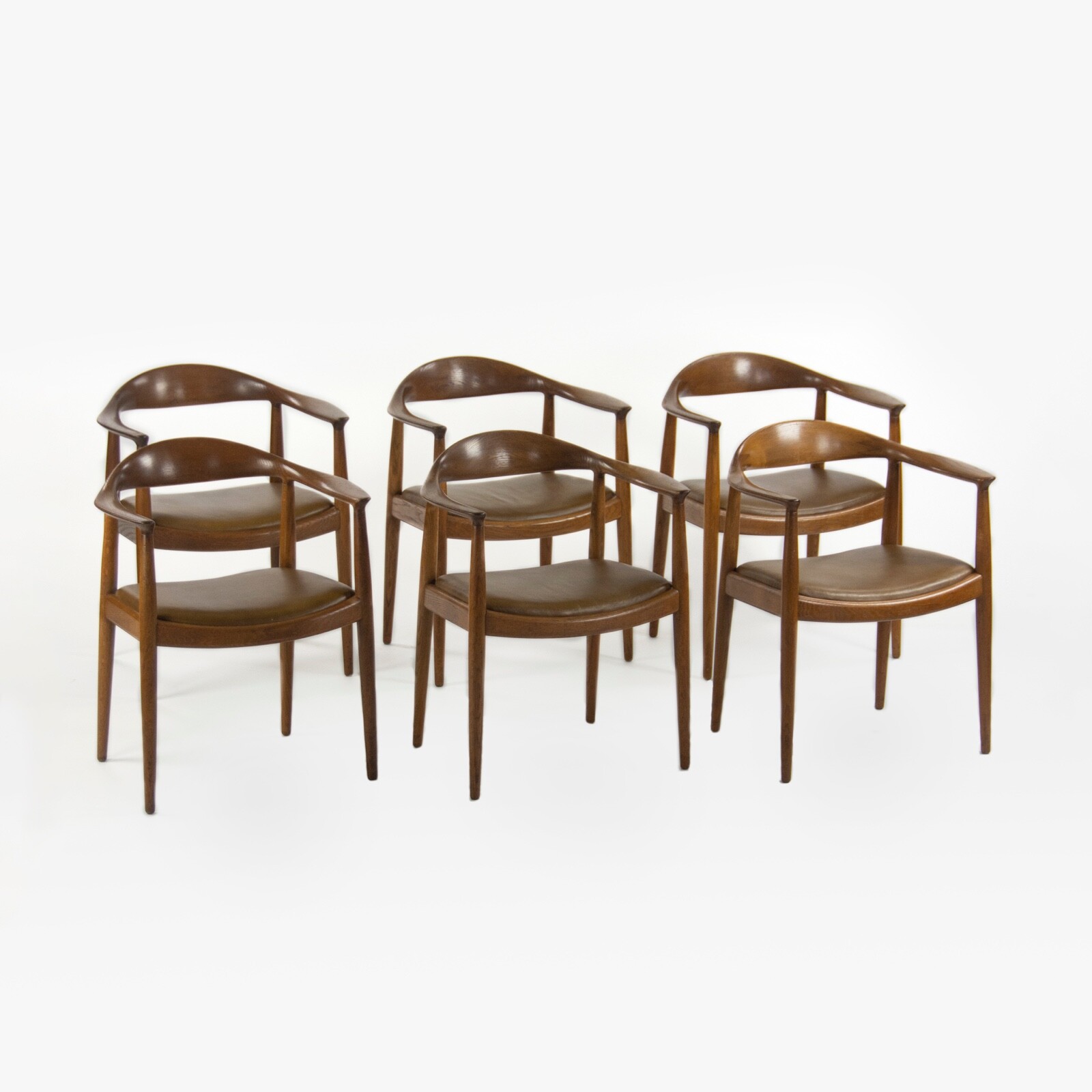1960s Set Mit 6 Hans Wegner der Stuhl Rund Armlehnstühle ...