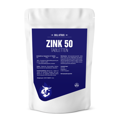 Zink 50mg Tabletten hochdosiert 500 Stück - Zinc - laborgeprüft - keine Kapseln