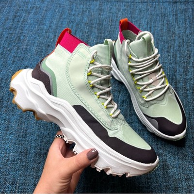 Sorel Kinetic Breakthru Venture Waterproof Sneaker Sea Sprite New Cinder 8 Women