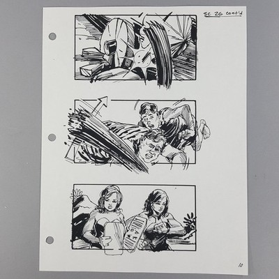 The Flintstones Storyboard Fred & Barney Fix Flat SC 26 Movie Prop COA