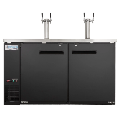 (2) Double Tap Kegerator Beer Dispenser - Black, (2) 1/2 Keg Capacity