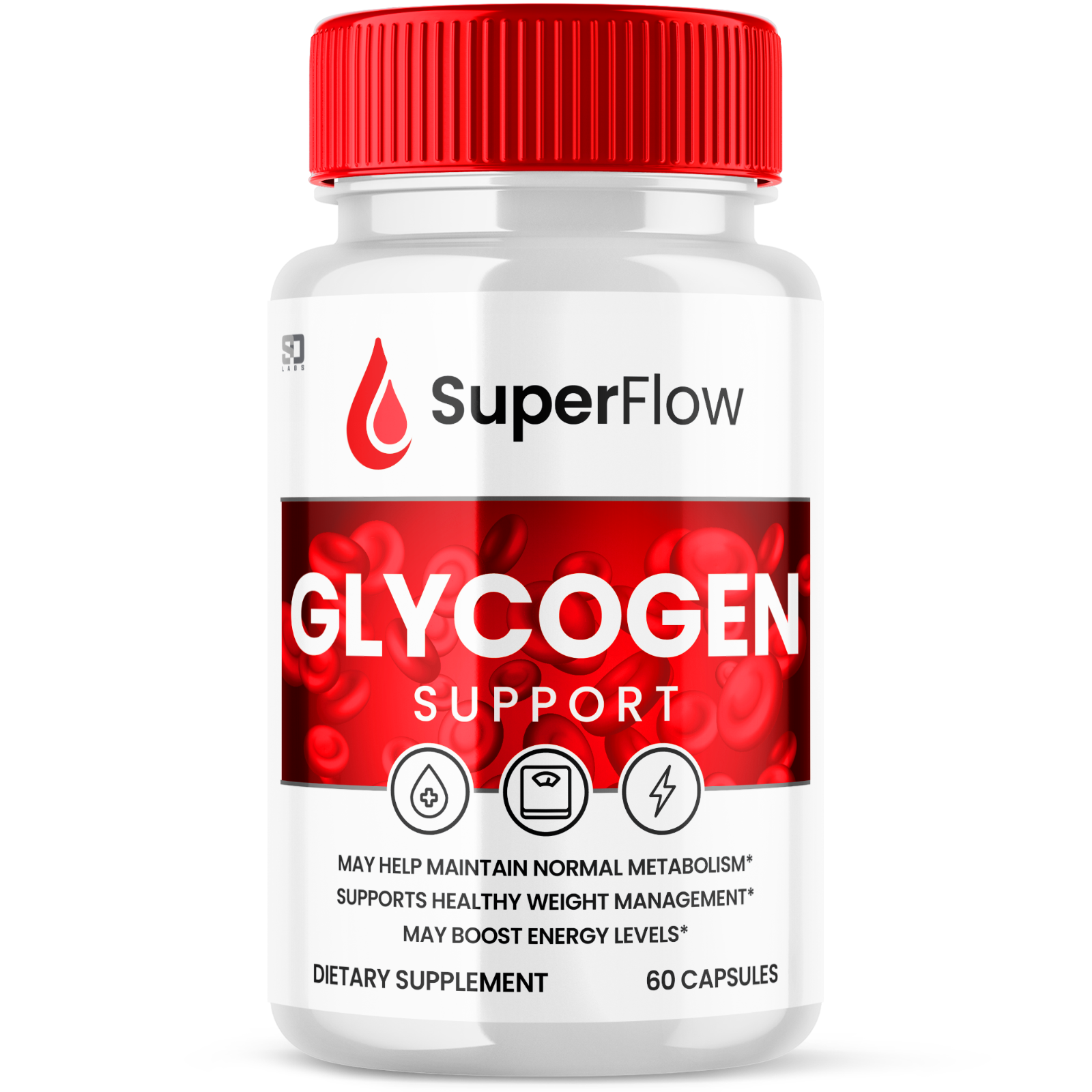 (1 Pack) Super Flow Glycogen, Blood Sugar Health Support Formula, 60 Capsules