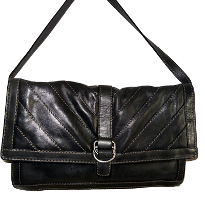Enzo Angiolini Vintage Geniune Black Leather Purse/Handbag/Clutch/Shoulder  Bag | eBay