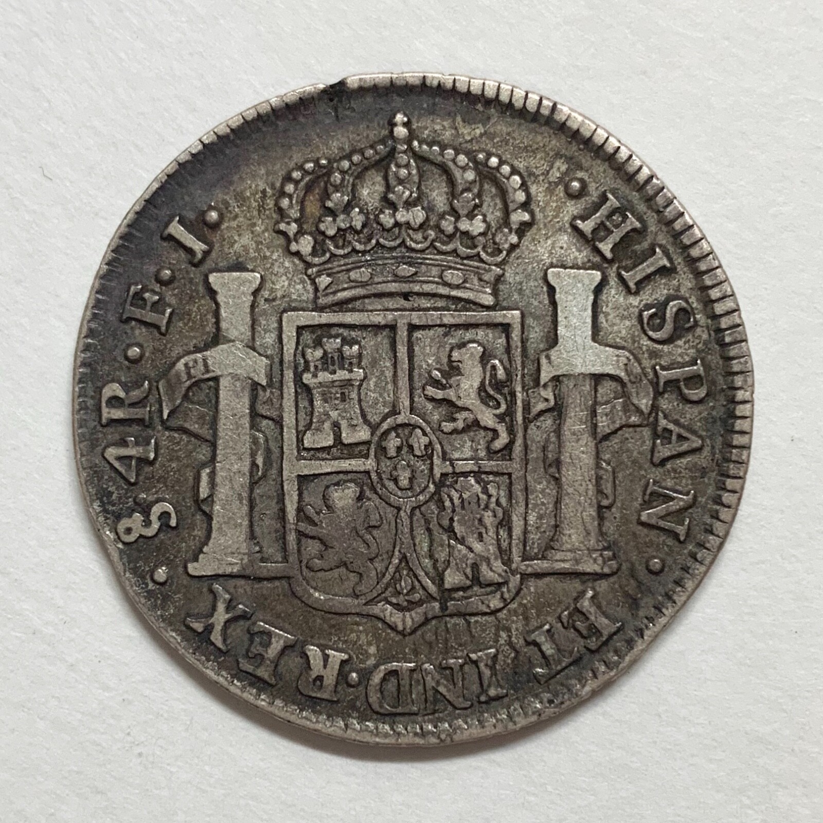 Fine 1808 Chile 4 Reales FJ Carlos IIII Original Antique Patina *Scarce* PQ+