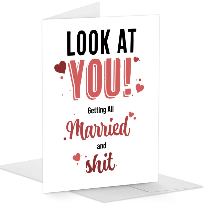 Witty Yeti 5" X 7" Hilarious Wedding Or Engagement Greeting Card With Envelope