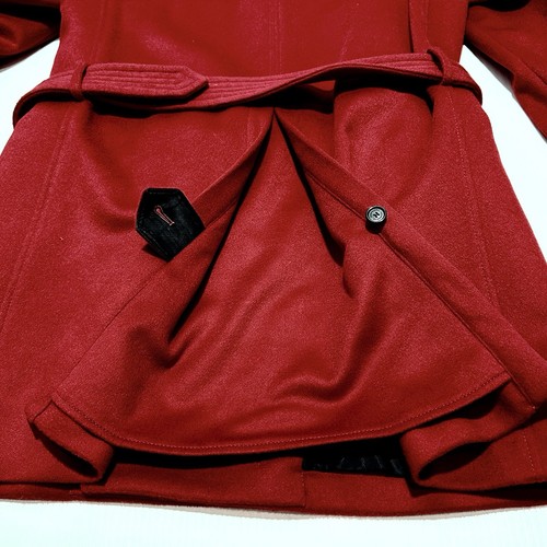 Pre-owned Burberry The Kensington Mid Length Wool Cashmere Red Coat Us 42/ L