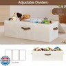 StorageWorks Large Toy Storage Bins with Lids, Collapsible Sturdy Toy Chests, Storage Chests with Dividers for Nursery, Living Room, Playroom, Bedroom, Beige, 2-Pack
