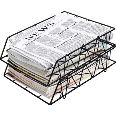 Stackable Paper Tray,2 Tier Desktop Organizer,Multifunctional Metal Tray Desk