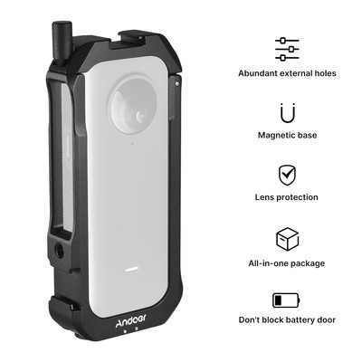 Protective Case Cage Rig Cage Frame w/ Cold Shoe Mount for Insta360 ONE X2 K7A2