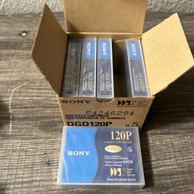 New Sony Blank Media Premium Data Cartridge 120P DDS-2 4 GB-8 GB Sealed Lot 5