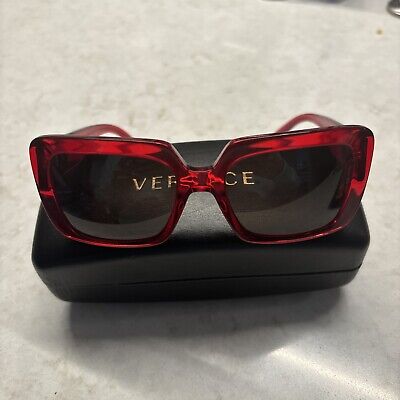 womens versace sunglasses transparent red