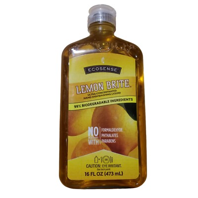 Ecosense Lemon Brite Ultra Concentrated Dishwashing Liquid 16oz bottle- New