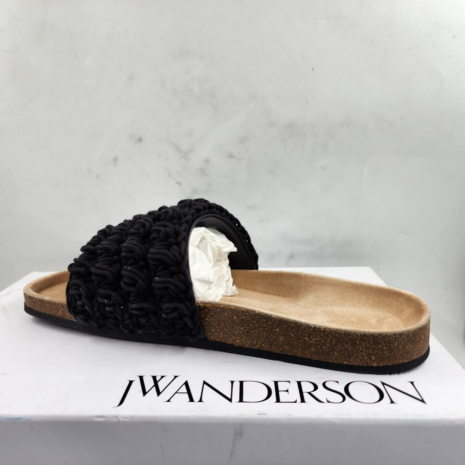 JW Anderson Popcorn Crochet Slip On Slide Sandals Men's 43/10US Black Open Toe - Picture 14 of 19