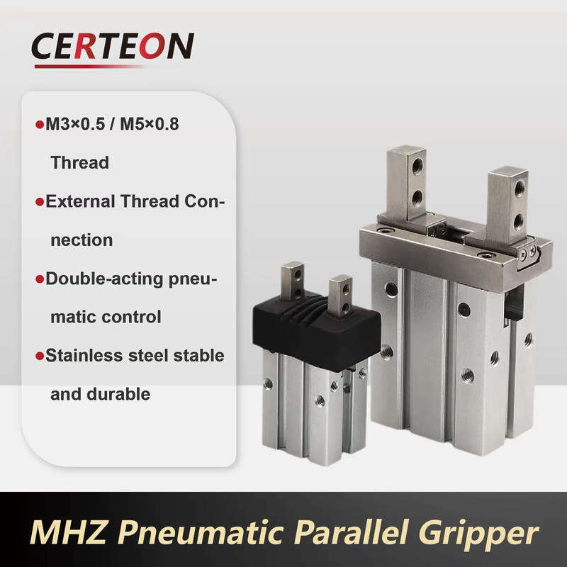 MHZ Pneumatic Parallel Gripper M3X0.5 M5X0.8 Thread Stainless Steel Air Finger C
