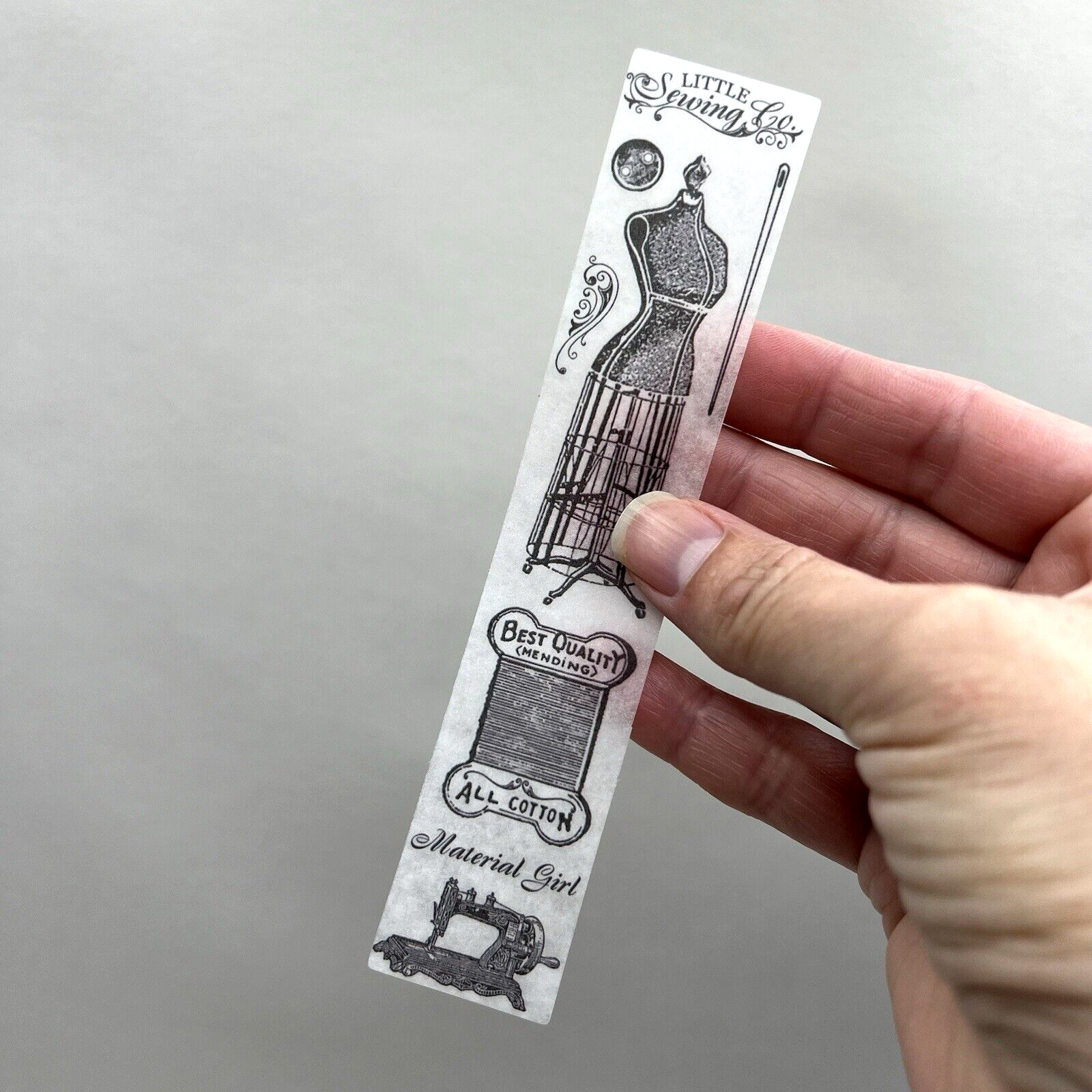 Vintage Style Sewing Washi Paper Sticker Strips Collage Junk Journal Scrapbookin