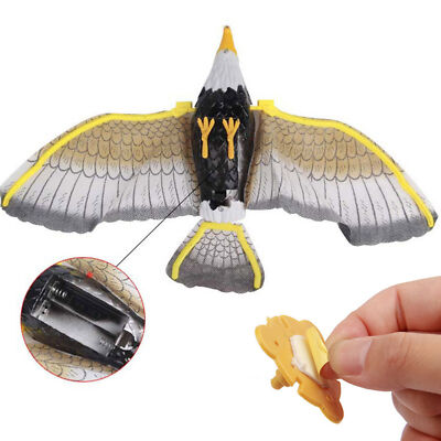 Hanging Owl Bird Scare | Hanging Fake Owl Decoy, Light up Sound Toy Bird Scarer