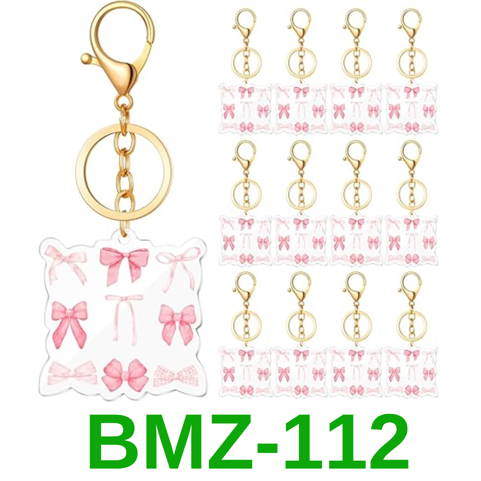 Misdary 24 Pcs Acrylic Coquette Pink Bow Keychain Coquette Birthday Party Favor