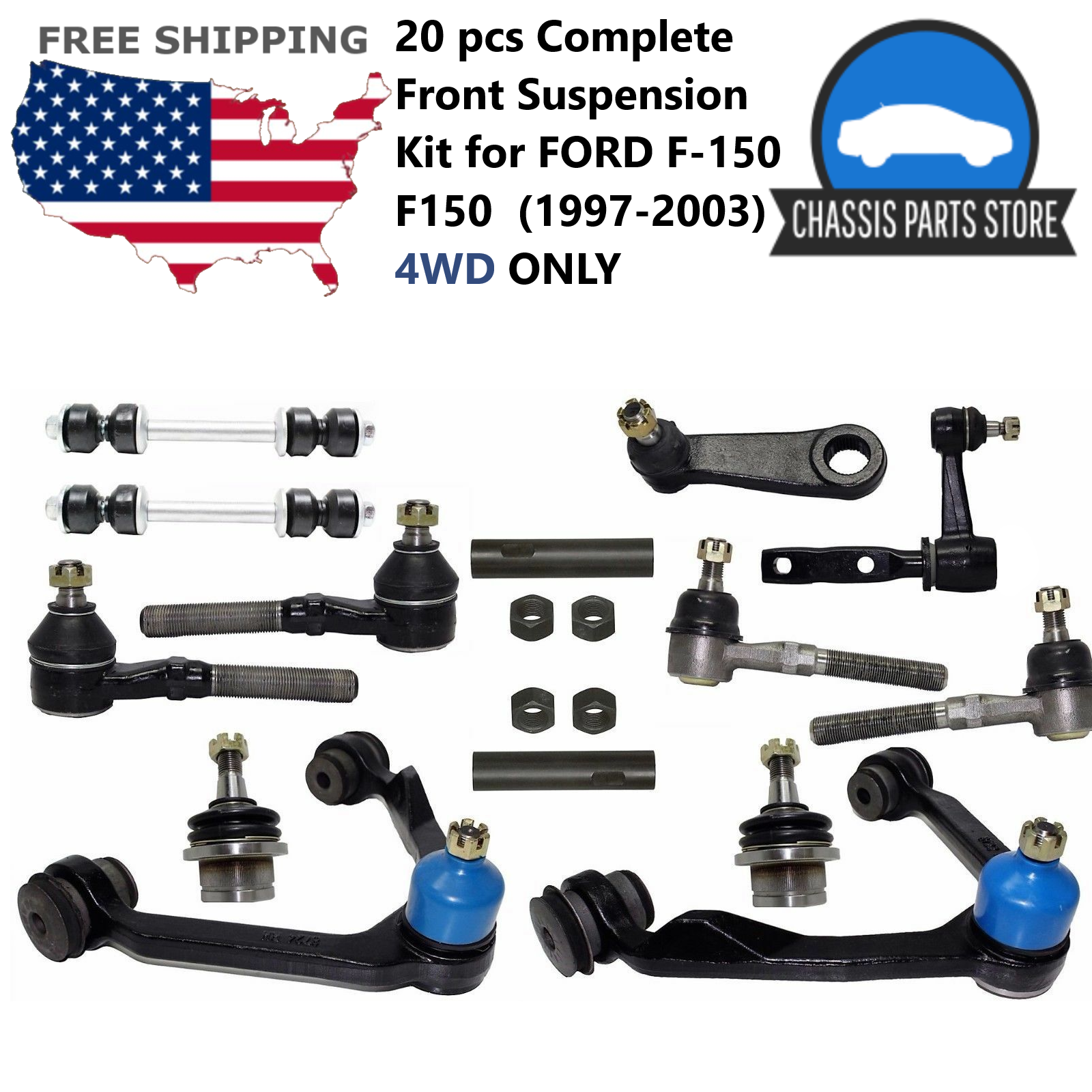 20 Pcs Complete Front Suspension Kit For Ford F150 F150 (19972003