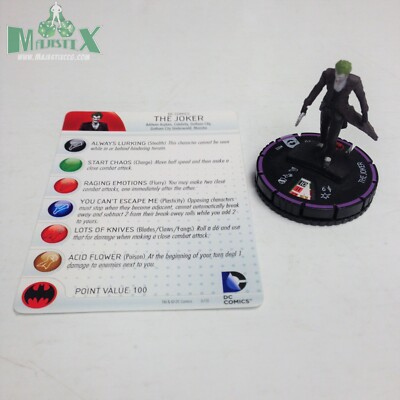 Heroclix Batman: Arkham Origins set The Joker #002 Quick Start figure w/card!