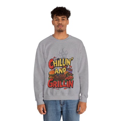 Sweatshirt Unisex Heavy Blend  Crewneck Grill And Chill