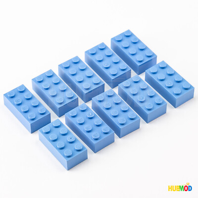 Lot of 10 Genuine LEGO Medium Blue 2x4 3001 Building Bricks Blocks Parts Pieces