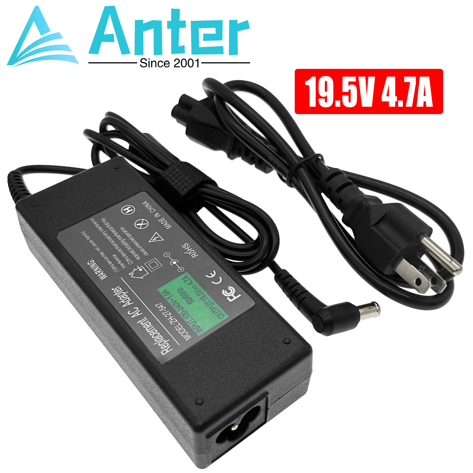 AC Adapter For LG 32MN50W-B 32MN60T-B 27GP700-B LED Monitor Power Supply Cord