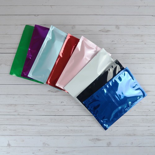 QQ Studio Glossy Metallic Foil SlickSeal™ Heat Seal Flat Open Fill Travel Packet