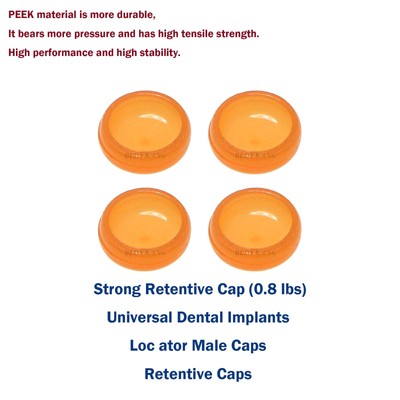 4Pcs Overdenture Abutment Removable Male Caps 0.8 lbs for Loc ator Series