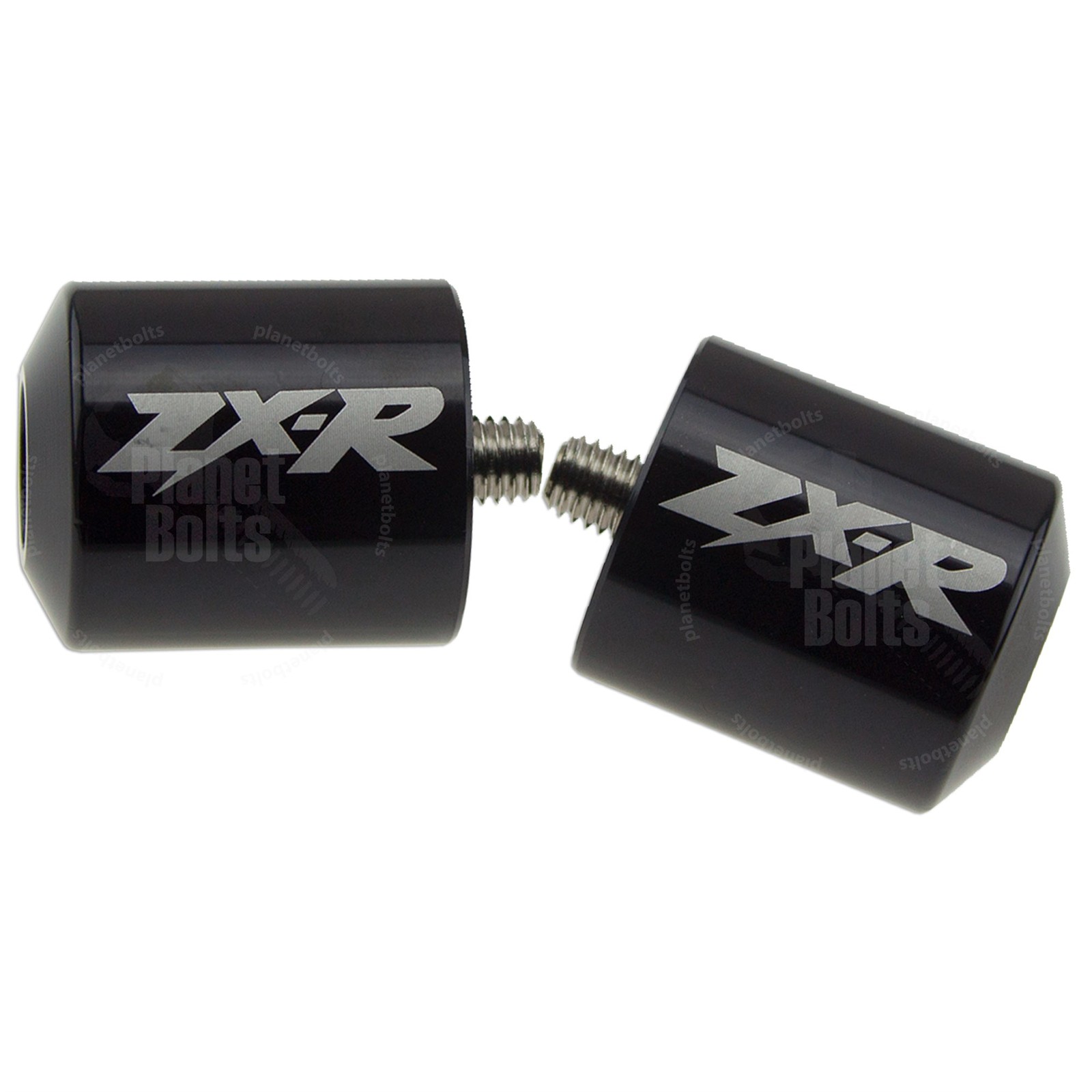 R-〇〇 Black Handle Bar End CNC ZX-R Engraved For Kawasaki Ninja