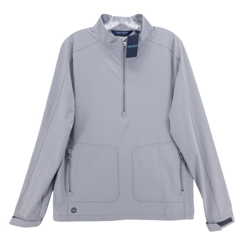 NWT PETER MILLAR Crown Crafted Quest Half Zip Jacket Windbreaker Gale Gray SMALL