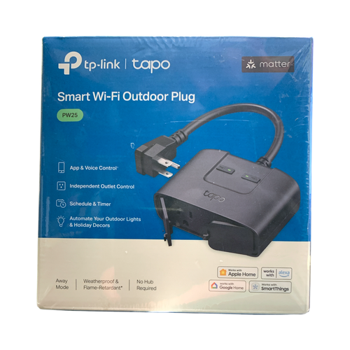 TP-Link Tapo Smart Wi-Fi Weatherproof Dual Outlet Outdoor Plug, Matter Certified