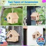 GINDOOR Bird Houses for Outside Clearance with Pole, Wood Birdhouse Blue Bird House Birdhouses for Outdoors Hanging Garden Patio Decorative for Swallow Sparrow Hummingbird Finch Throstle