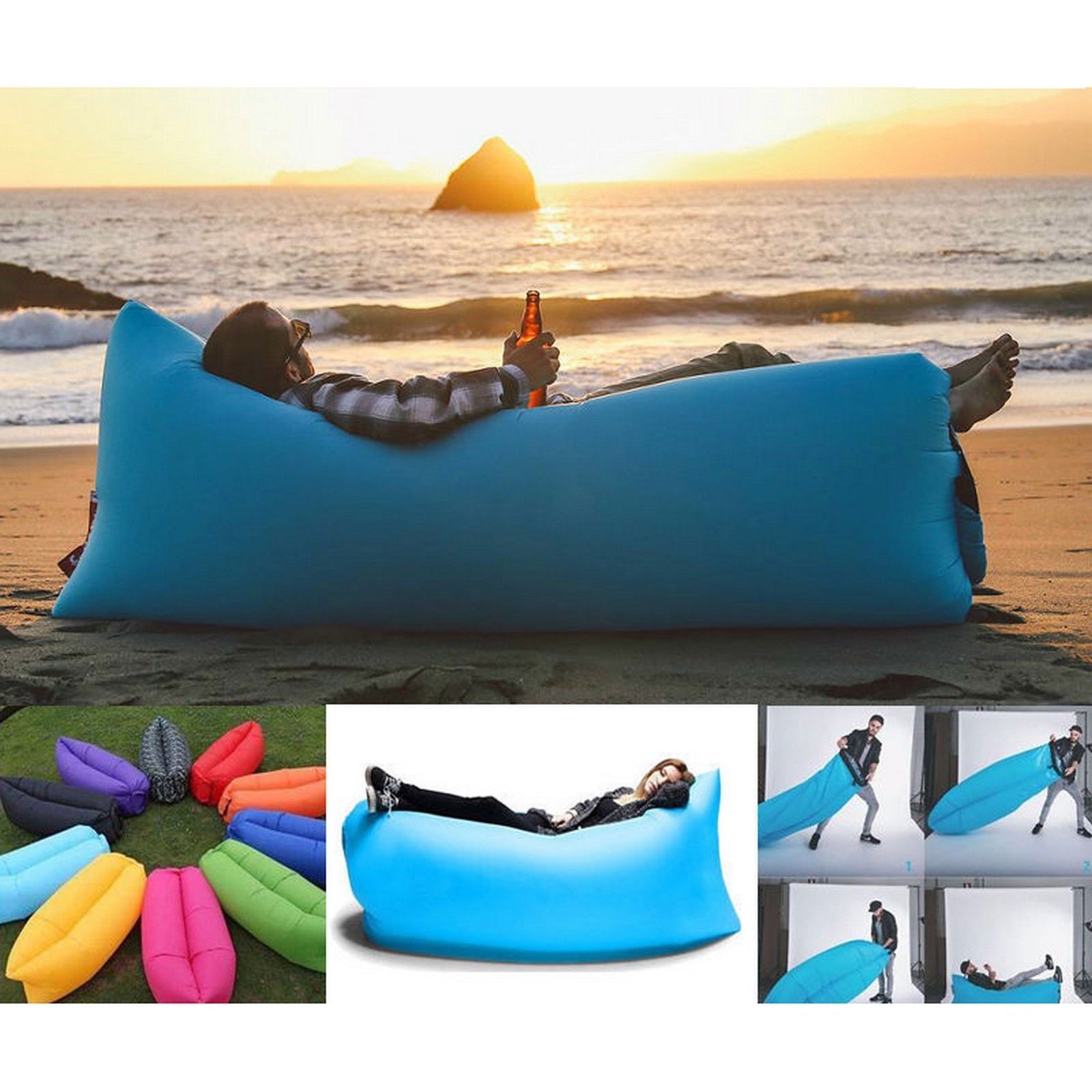 Lettino Gonfiabile Mare Sacco Divano Banana Letto Ad Aria Sofa Materasso linq