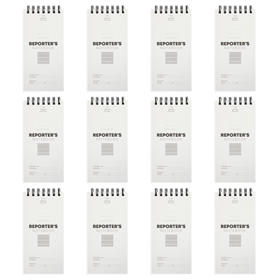 12 Pack Reporters Notebook, Spiral Note Pad for Journalist, 70 Sheets, 4x8 In